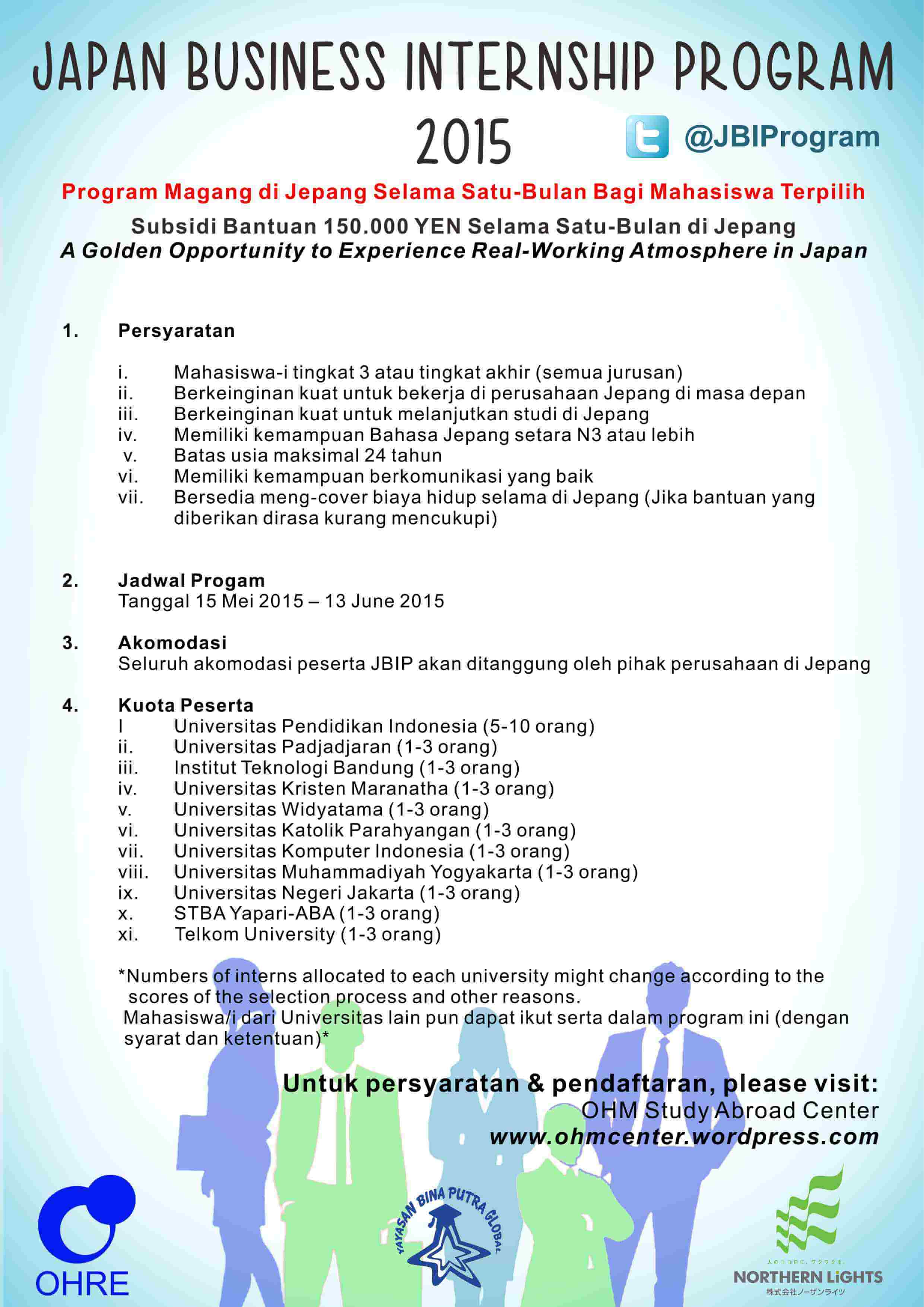 December 1 2014 JAPAN BUSINESS INTERNSHIP PROGRAM JBIP 2015